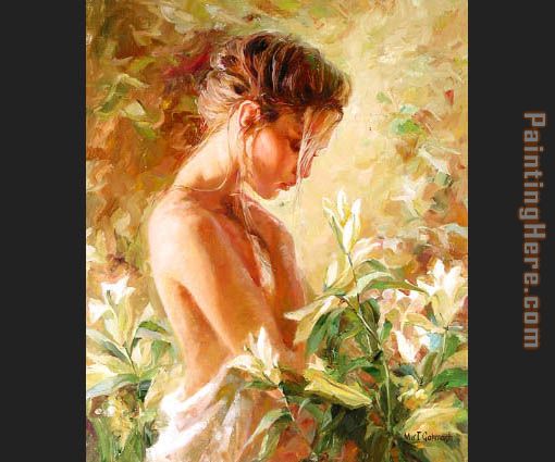 Lost in Lillies painting - Garmash Lost in Lillies art painting